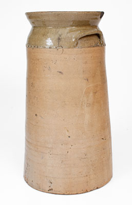 Rare Five-Gallon Stoneware Churn w/ Stenciled Brown-Slip Floral Decoration, attrib. Whelchel Family, Gaffney, SC