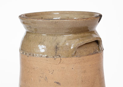 Rare Five-Gallon Stoneware Churn w/ Stenciled Brown-Slip Floral Decoration, attrib. Whelchel Family, Gaffney, SC