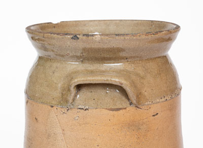 Rare Five-Gallon Stoneware Churn w/ Stenciled Brown-Slip Floral Decoration, attrib. Whelchel Family, Gaffney, SC