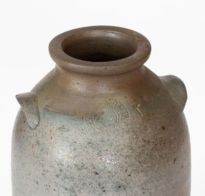 Rare E.W. MORT / ALUM WELLS, VA Salt-Glazed Stoneware Jar, circa 1880-1893