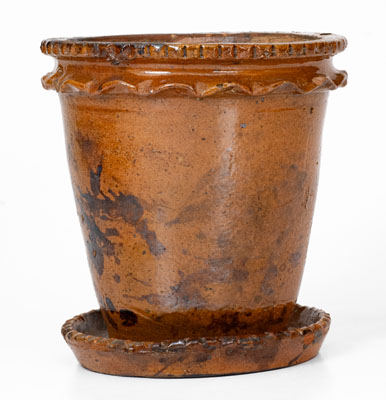 Rare WINCHESTER VA Redware Flowerpot, attrib. Theodore 