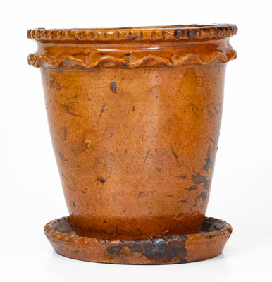 Rare WINCHESTER VA Redware Flowerpot, attrib. Theodore 