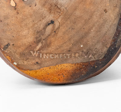 Rare WINCHESTER VA Redware Flowerpot, attrib. Theodore 