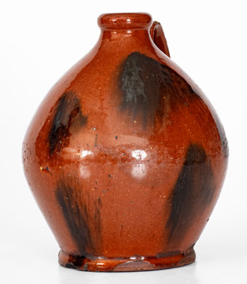 Manganese-Decorated Redware Jug, Norwalk, CT or Huntington, Long Island, NY