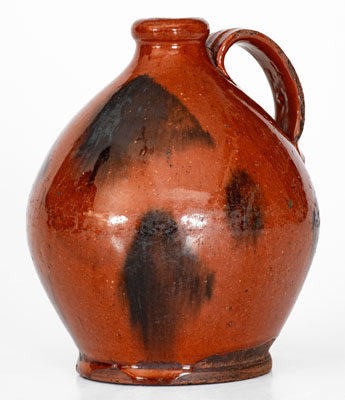 Manganese-Decorated Redware Jug, Norwalk, CT or Huntington, Long Island, NY