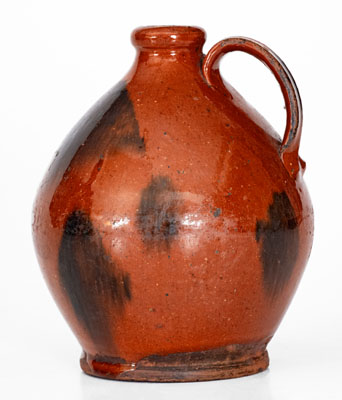 Manganese-Decorated Redware Jug, Norwalk, CT or Huntington, Long Island, NY