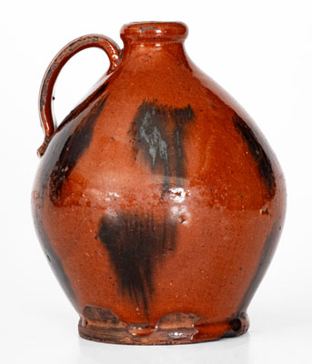 Manganese-Decorated Redware Jug, Norwalk, CT or Huntington, Long Island, NY