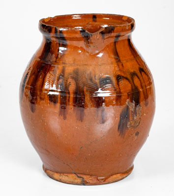 Manganese-Decorated New England Redware Pitcher, probably Bristol County, MA, late 18th or early 19th century