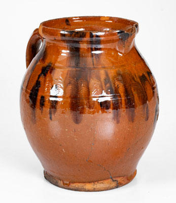 Manganese-Decorated New England Redware Pitcher, probably Bristol County, MA, late 18th or early 19th century