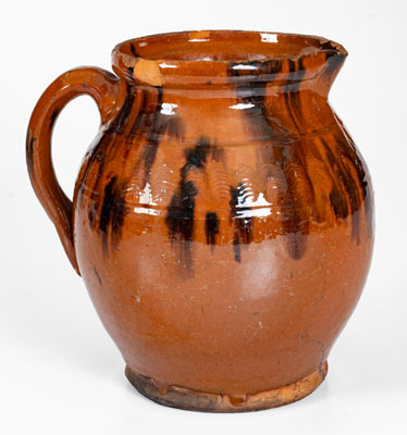 Manganese-Decorated New England Redware Pitcher, probably Bristol County, MA, late 18th or early 19th century