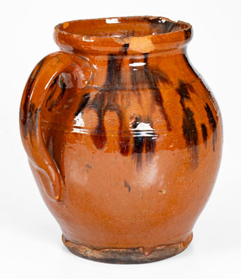 Manganese-Decorated New England Redware Pitcher, probably Bristol County, MA, late 18th or early 19th century