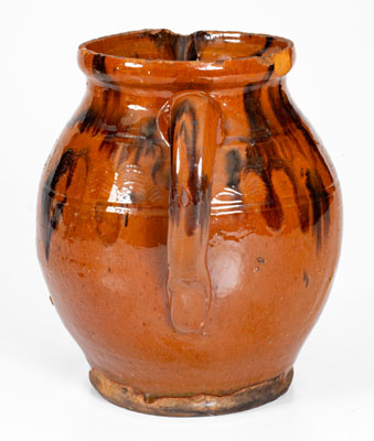 Manganese-Decorated New England Redware Pitcher, probably Bristol County, MA, late 18th or early 19th century