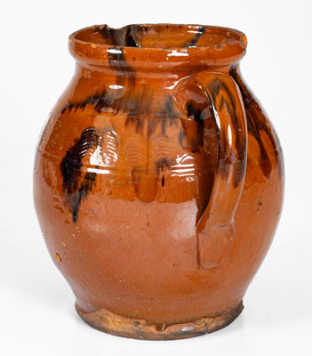 Manganese-Decorated New England Redware Pitcher, probably Bristol County, MA, late 18th or early 19th century