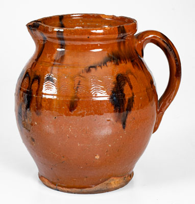 Manganese-Decorated New England Redware Pitcher, probably Bristol County, MA, late 18th or early 19th century