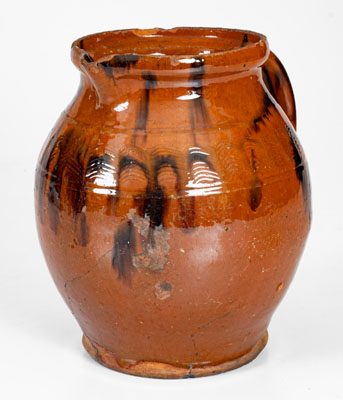 Manganese-Decorated New England Redware Pitcher, probably Bristol County, MA, late 18th or early 19th century