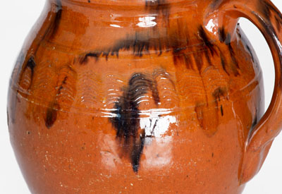 Manganese-Decorated New England Redware Pitcher, probably Bristol County, MA, late 18th or early 19th century