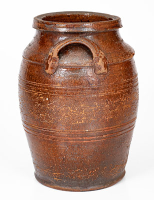 Redware Jar attrib. Henkel-Spigle Pottery, Amsterdam, Botetourt County, Virginia, circa 1830-1850