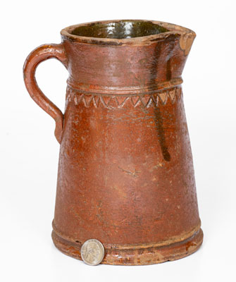 Rare WINCHESTER / POTTERIES / VA Redware Pitcher, Round Hill Pottery, Frederick County, VA, circa 1930