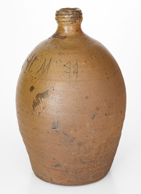 Alkaline-Glazed Southern Stoneware Jug Inscribed HJM BB, second half 19th century