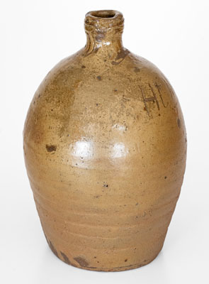 Alkaline-Glazed Southern Stoneware Jug Inscribed HJM BB, second half 19th century