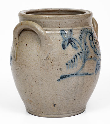 Stoneware Jar w/ Cobalt Floral Decoration, Northeastern U.S. origin, first quarter 19th century