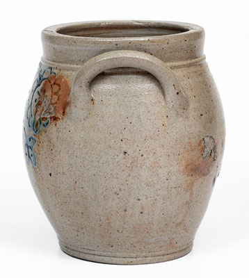 Stoneware Jar w/ Cobalt Floral Decoration, Northeastern U.S. origin, first quarter 19th century