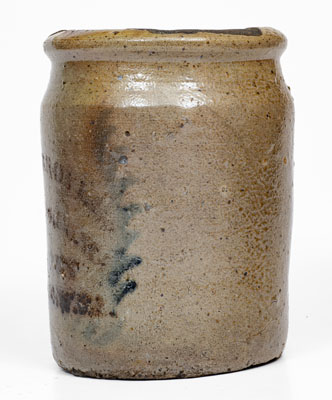 Rare RICE & BROYLES / SUNNYSIDE, WV Stoneware Jar w/ Cobalt and Manganese Decoration, c1875