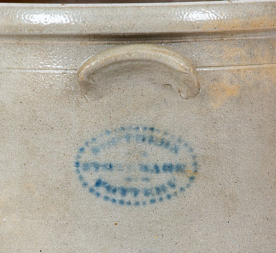 Rare SOUTHERN / STONEWARE / POTTERY Cobalt-Stenciled Stoneware Cake Crock, att. Donaghho Pottery, Parkersburg, WV