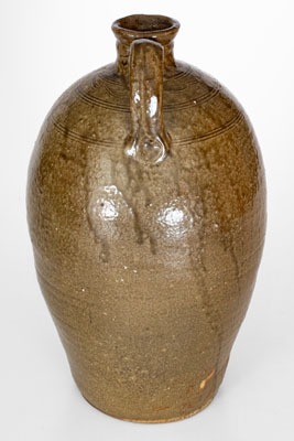 Unusual Alkaline-Glazed North Carolina Stoneware Jug w/ Profuse Impressed Capacity Mark Decoration