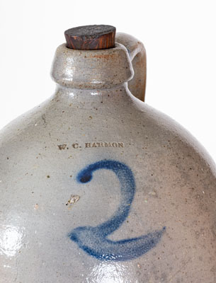 Rare W. C. HARMON Western Pennsylvania Stoneware Jug, New Castle area, third quarter 19th century