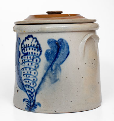 Four-Gallon Stoneware Crock w/ Abstract Cobalt Decoration, attrib. Somerset Potters Works, Massachusetts