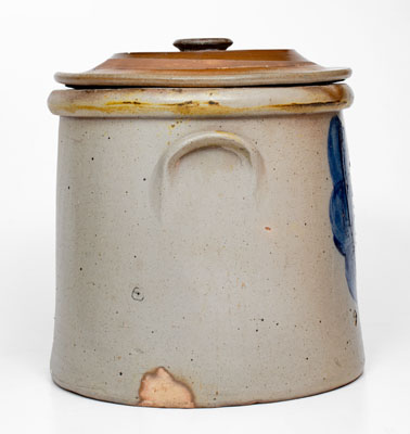 Four-Gallon Stoneware Crock w/ Abstract Cobalt Decoration, attrib. Somerset Potters Works, Massachusetts