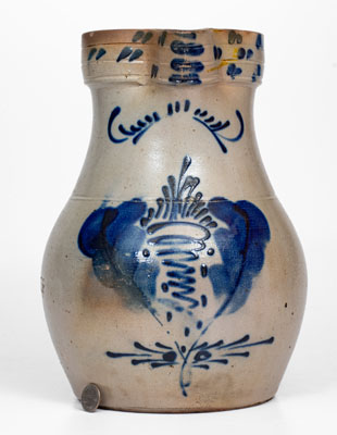 Two-Gallon Stoneware Pitcher w/ Abstract Cobalt Decoration, attrib. Somerset Potters Works, Massachusetts