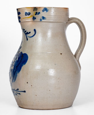 Two-Gallon Stoneware Pitcher w/ Abstract Cobalt Decoration, attrib. Somerset Potters Works, Massachusetts