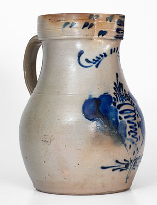 Two-Gallon Stoneware Pitcher w/ Abstract Cobalt Decoration, attrib. Somerset Potters Works, Massachusetts