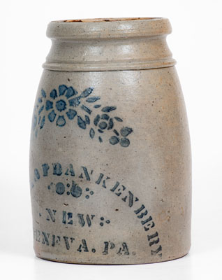 ENEIX & FRANKENBERRY / NEW GENEVA, PA Stoneware Canning Jar, circa 1875