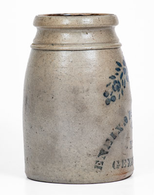 ENEIX & FRANKENBERRY / NEW GENEVA, PA Stoneware Canning Jar, circa 1875