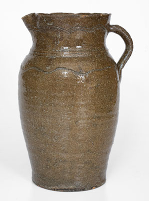 Southern Alkaline-Glazed Stoneware Pitcher, late 19th century