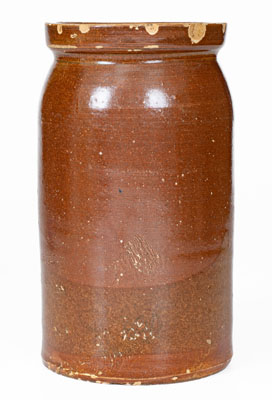 Albany-Slip-Glazed S SMYTH & BRO. / HOLLY SPRINGS, MISS. Stoneware Jar, circa 1870-1887