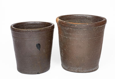 Two Salt-Glazed Stoneware Flowerpots attrib. Decker Pottery, Washington County, Tennessee