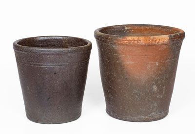 Two Salt-Glazed Stoneware Flowerpots attrib. Decker Pottery, Washington County, Tennessee