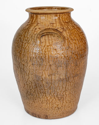 Scarce Four-Gallon Stoneware Jar attrib. George U. Fletcher, Miles Mill, Edgefield District, SC, c1900