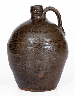 Catawba Valley, NC Alkaline-Glazed Stoneware Jug, mid to late 19th century