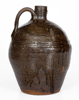 Catawba Valley, NC Alkaline-Glazed Stoneware Jug, mid to late 19th century