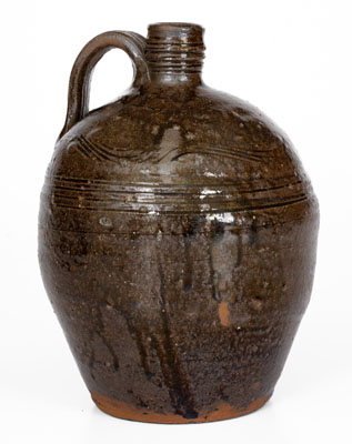 Catawba Valley, NC Alkaline-Glazed Stoneware Jug, mid to late 19th century