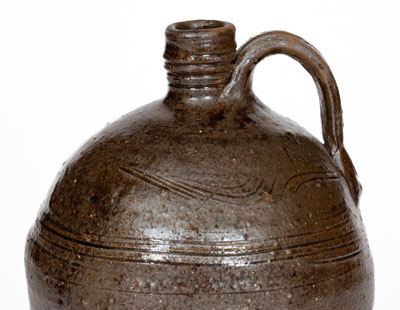 Catawba Valley, NC Alkaline-Glazed Stoneware Jug, mid to late 19th century