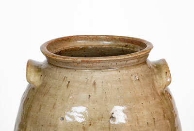 Scarce Four-Gallon Alkaline-Glazed Stoneware Jar w/ Lid, attrib. Landrum Brick and Pottery, Columbia, SC