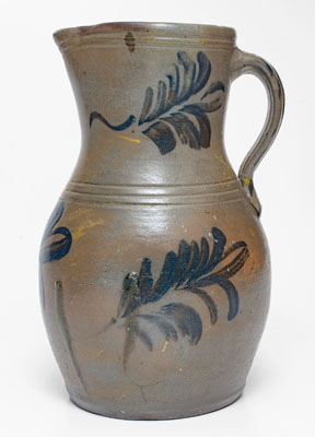 Rare Large-Sized Stoneware Pitcher attrib. Thompson Pottery, Morgantown, West Virginia, circa 1870