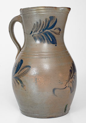 Rare Large-Sized Stoneware Pitcher attrib. Thompson Pottery, Morgantown, West Virginia, circa 1870