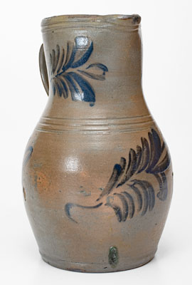 Rare Large-Sized Stoneware Pitcher attrib. Thompson Pottery, Morgantown, West Virginia, circa 1870